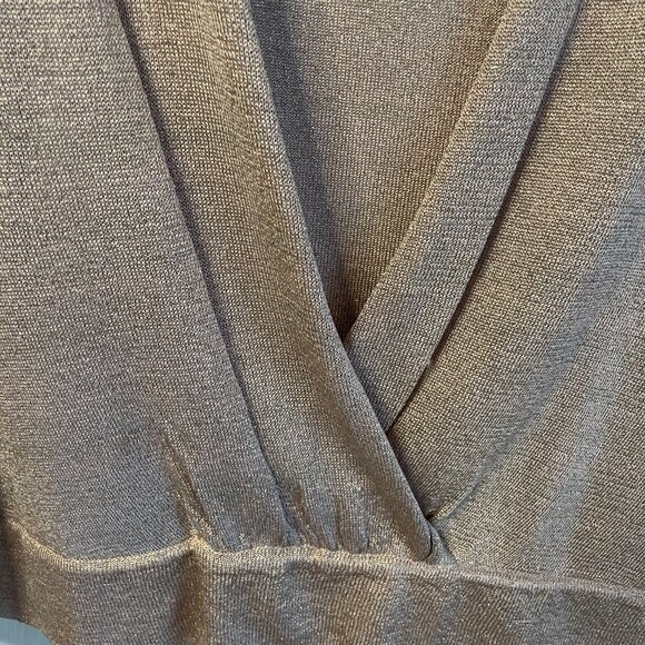 I-N-C (INC) Womens Rose Gold Metallic Cross Knit Sweater Size Medium - Picture 3 of 4